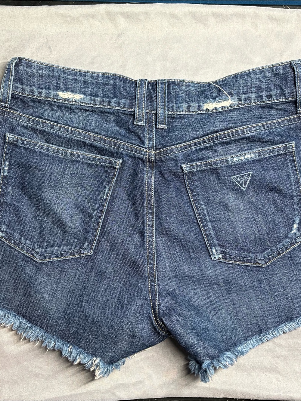 Guess Distressed Blue Denim Jean Shorts - Picture 2 of 7
